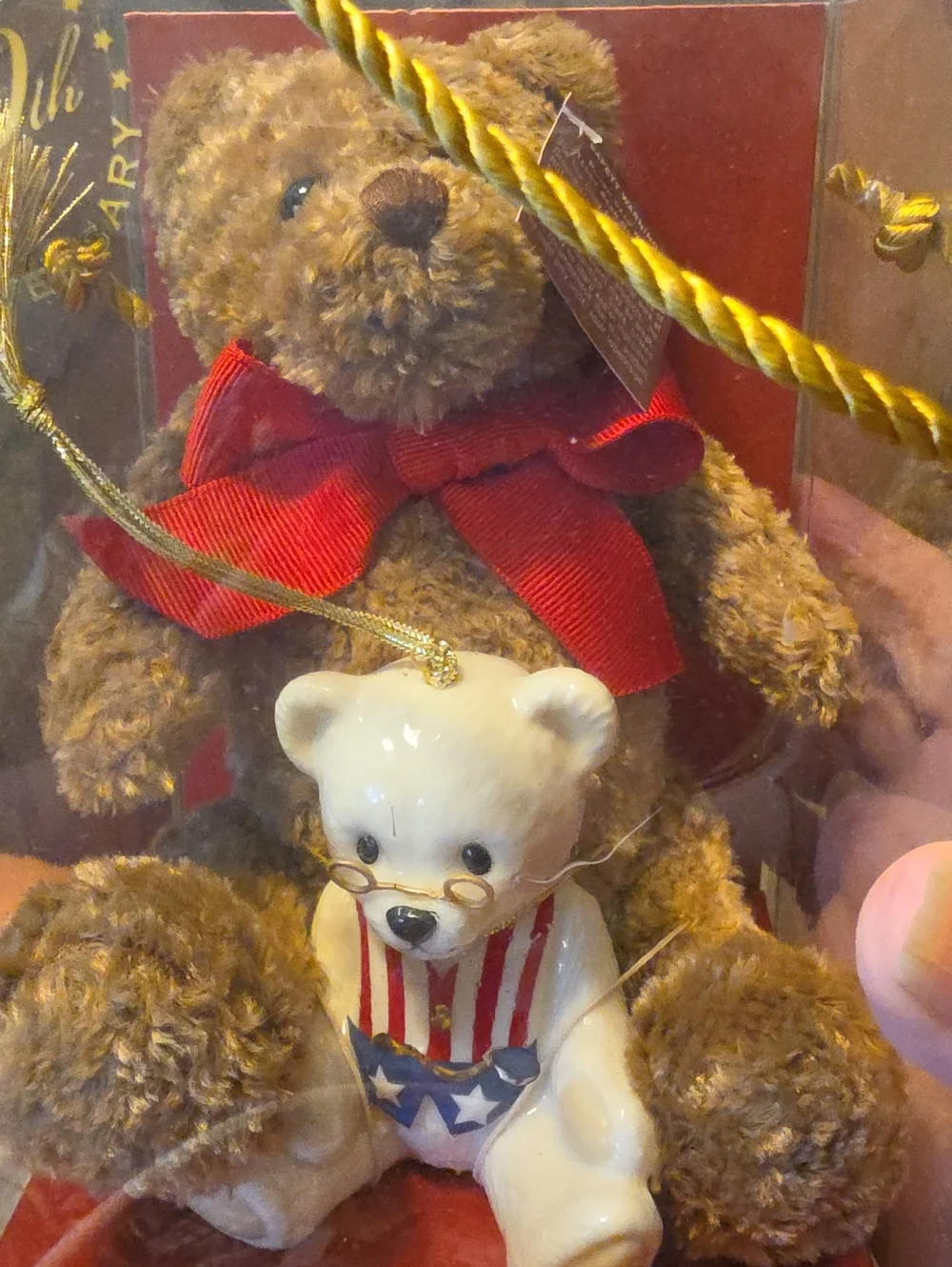 Lenox American Bears Holiday 100th Annivetsary Teddy Bear Ornament & Plush